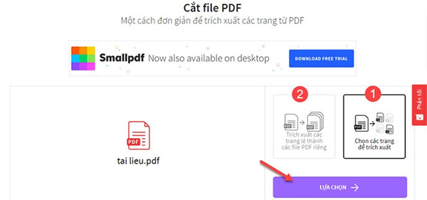 Cắt file PDF bằng phần mềm SmallPDF