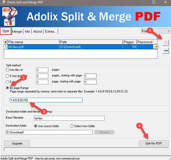 Cắt file PDF bằng Adolix Split and Merge PDF (1)