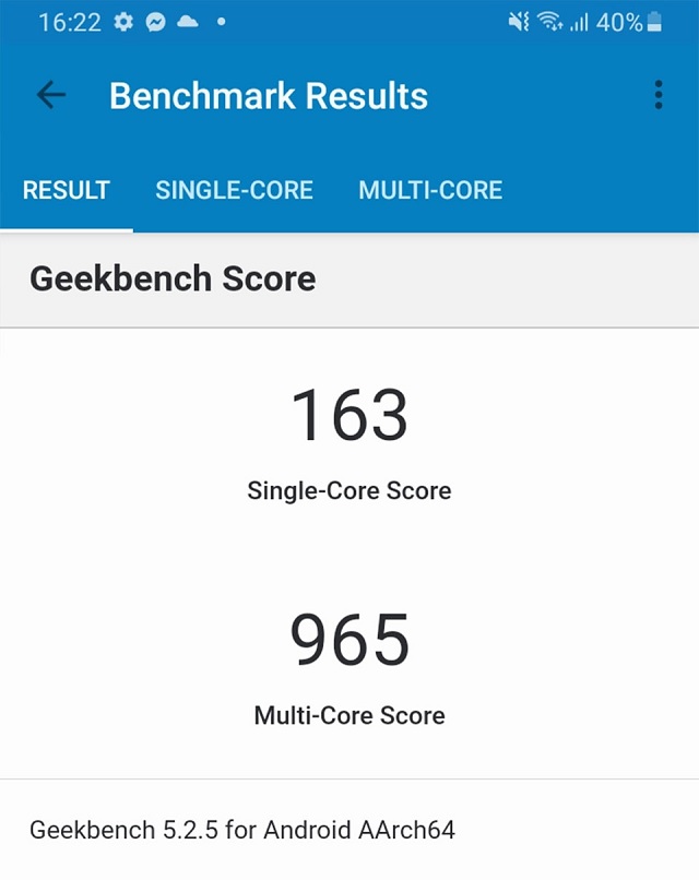 Kết quả đo hiệu năng CPU bằng phần mềm Geekbench 5. Kết quả không hề tệ
