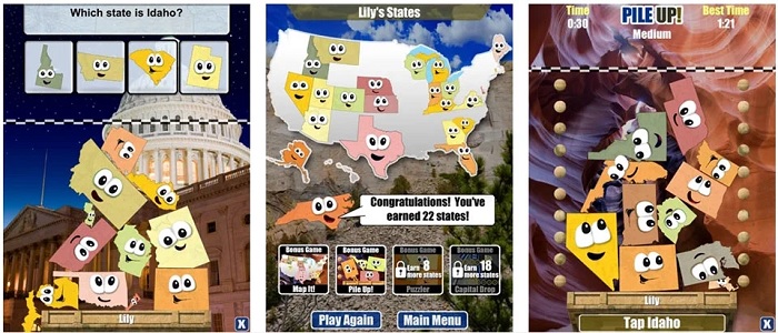 Giao diện game Stack the States