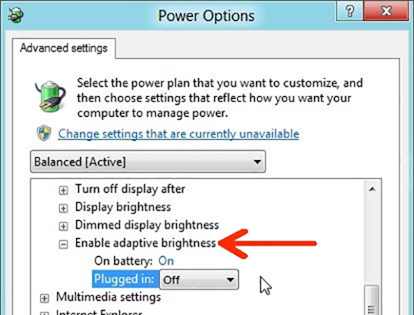 Tắt tính năng màn hình laptop tự thay đổi độ sáng Win 10 tại Control Panel (2)