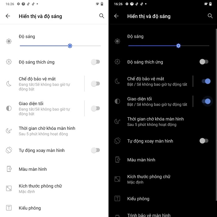 Kích hoạt chế độ nền tối