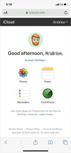Tải ảnh từ iCloud về iPhone nhờ trang web