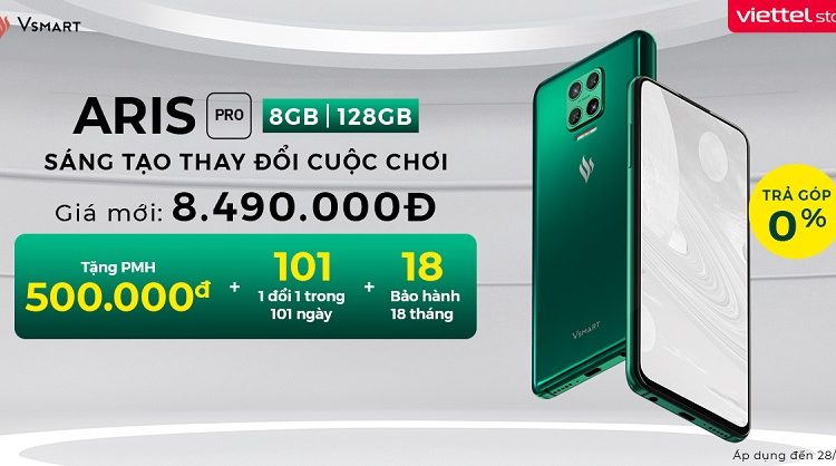 Vsmart Aris và Vsmart Aris Pro đổi giá mới kèm ưu đãi hấp dẫn từ Viettel Store