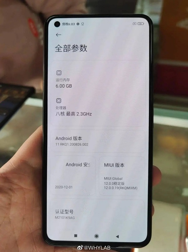 Thông số kỹ thuật của Mi 11 Lite