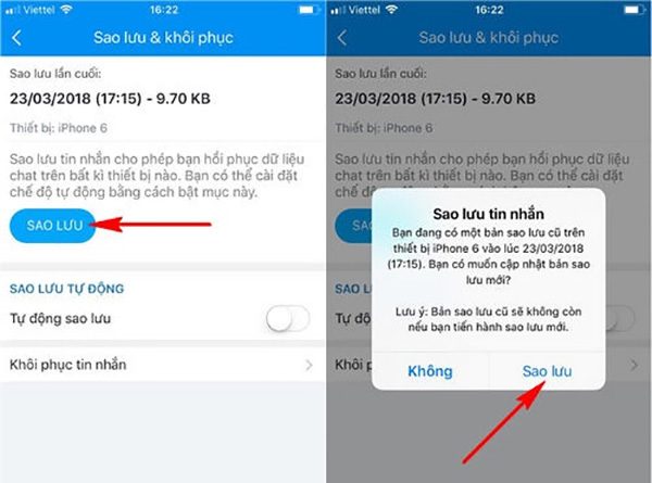 Cách chuyển tin nhắn Zalo từ Android sang iPhone (1)