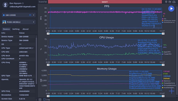 FPS trung bình trong suốt trận đấu là 39,8 FPS