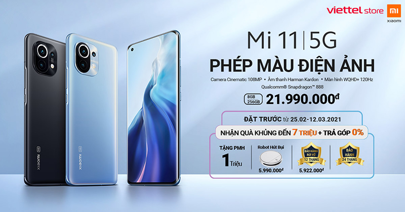 Ưu đãi hấp dẫn khi đặt trước Xiaomi Mi 11 tại Viettel Store