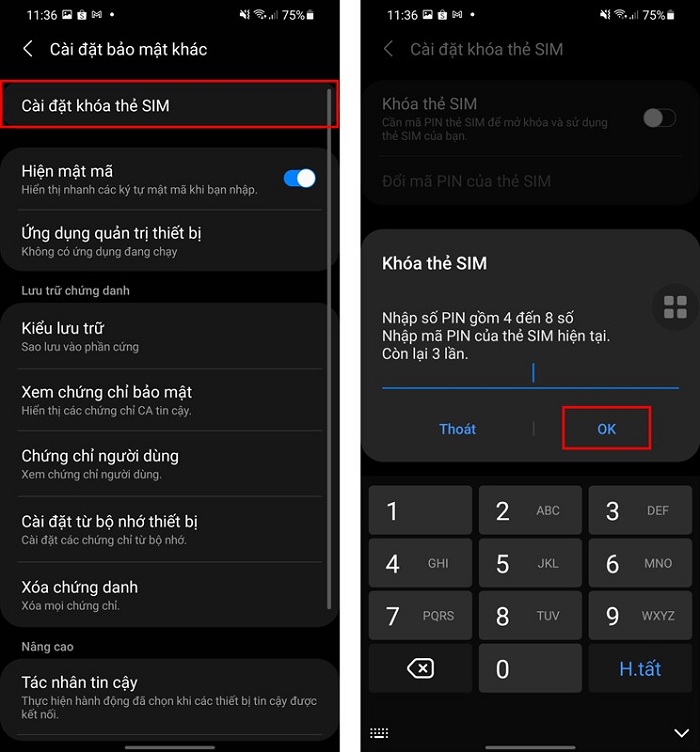cách đặt mã PIN cho thẻ SIM trên điện thoại
