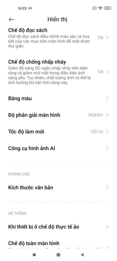 Thông tin màn hình Xiaomi Mi 11