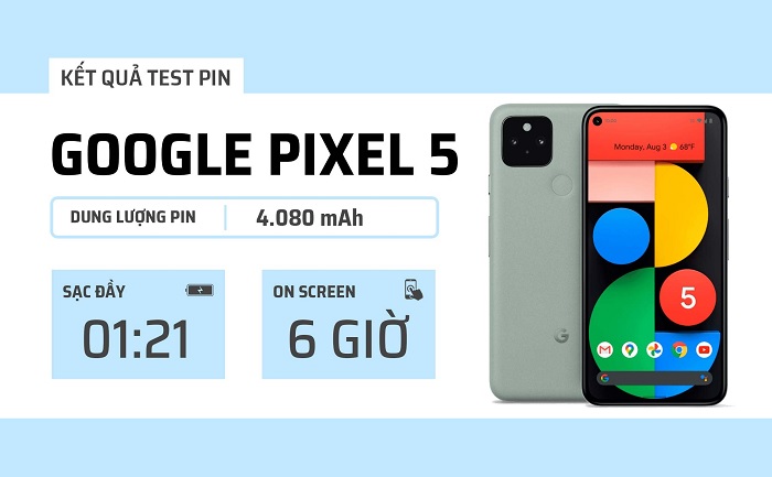 Đánh giá pin Google Pixel 5