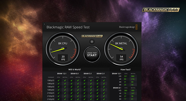 Phần mềm Blackmagic Disk Speed Test