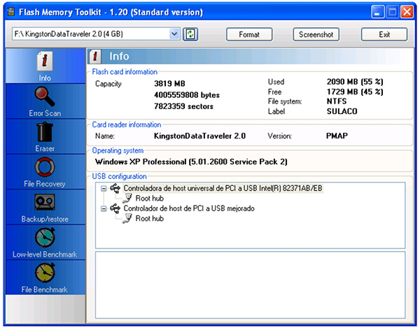 Phần mềm Flash Memory Toolkit