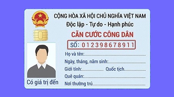 Ảnh minh họa thẻ căn cước công dân gắn chip.