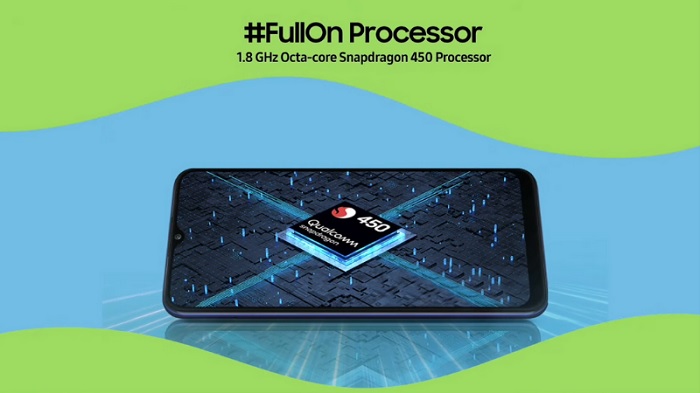 Galaxy F02s được trang bị chip Snapdragon 450