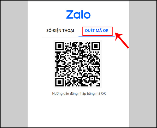 Đăng nhập Zalo bằng phương pháp quét tước mã QR
