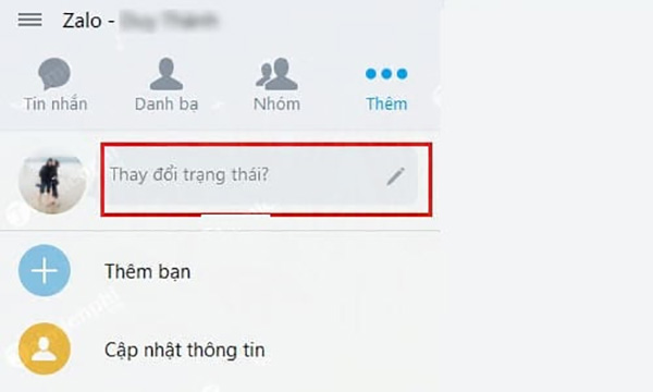 Đăng Status trên Zalo