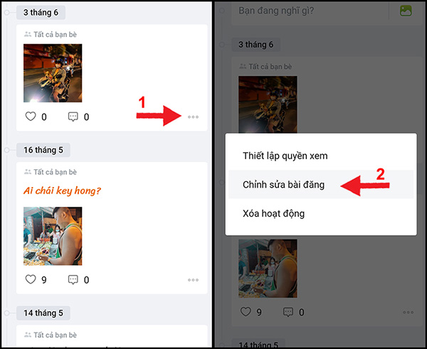Cách sửa bài đăng trên Zalo của Android (1)