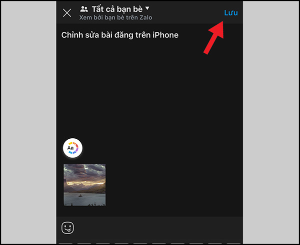 Cách sửa bài đăng trên Zalo của iPhone, iPad (2)