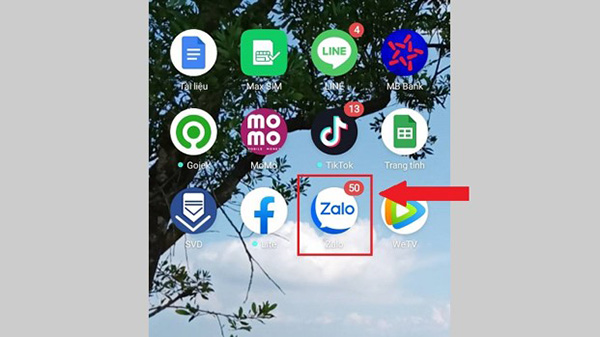 Mở ứng dụng Zalo.