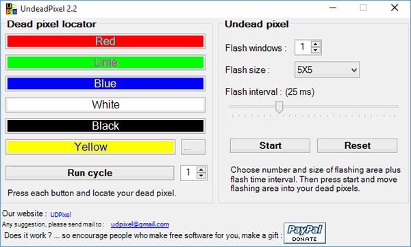 Sử dụng phần mềm Dead Pixel Locator giúp kiểm tra điểm chết trên màn hình máy tính