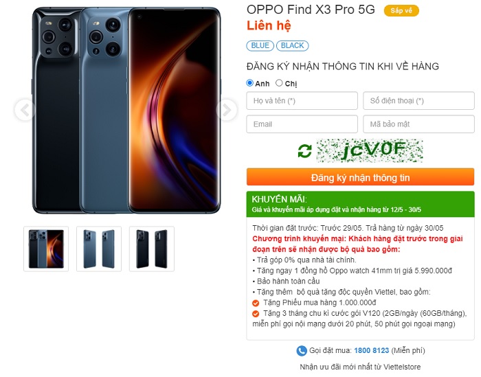 Đặt trước OPPO Find X3 Pro 5G nhận quà hấp dẫn