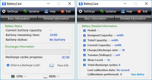 Phần mềm ngắt sạc pin cho laptop HP BatteryCare