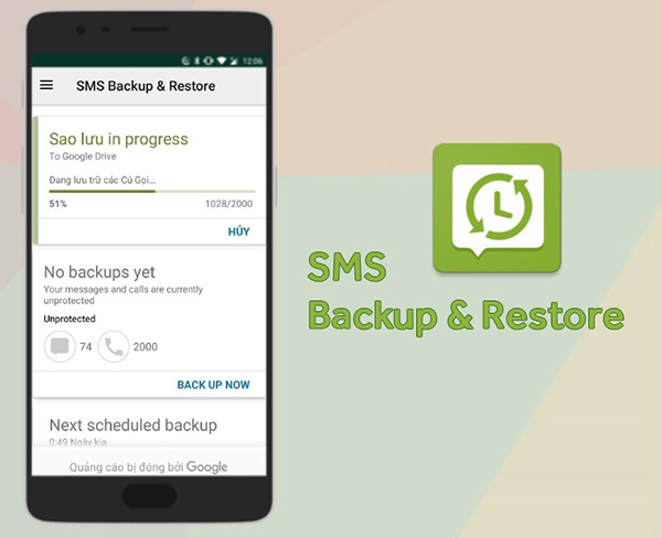 Chuyển lời nhắn kể từ Android lịch sự Android vì thế SMS Backup & Restore