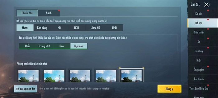 Cài đặt cấu hình game PUBG Mobile