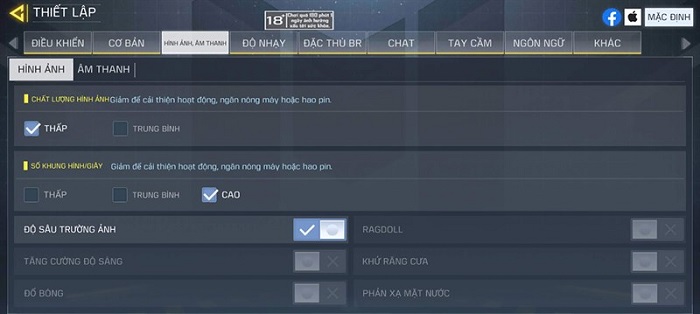Cài đặt cấu hình game Call Of Duty Mobile