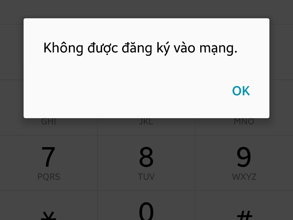 Dấu hiệu lỗi không được đăng ký vào mạng Samsung