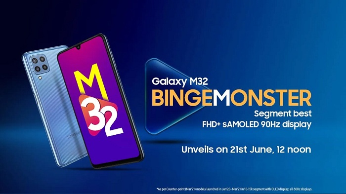Banner quảng cáo tiết lộ ngày ra mắt Galaxy M32