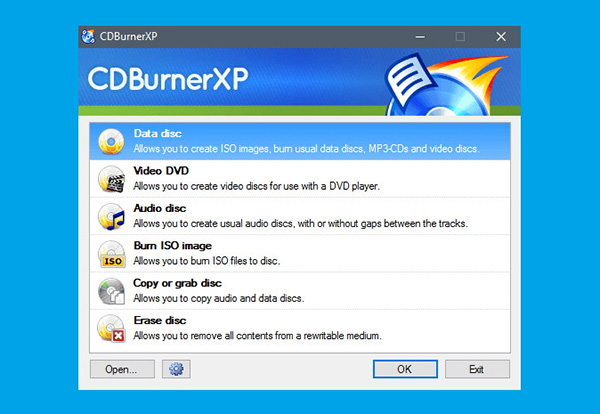 Phần mềm ghi đĩa CD Burner XP