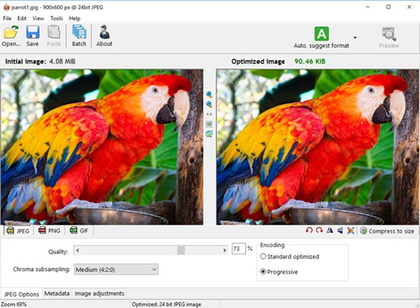 Phần mềm giảm dung lượng ảnh Radical Image Optimize Tool