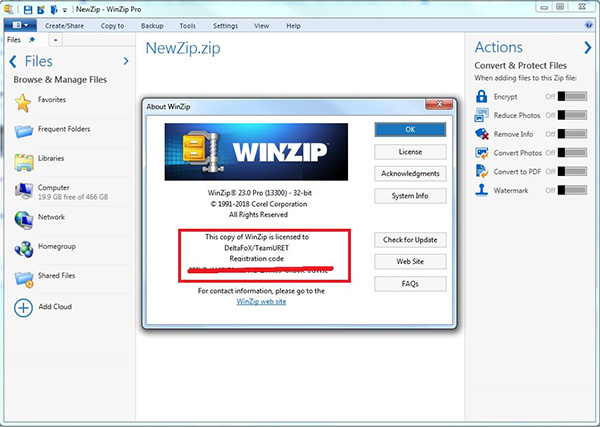 Phần mềm nén file zip Winzip