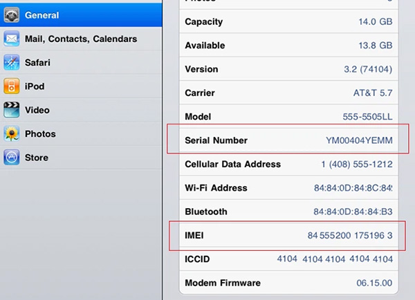 Xem sản phẩm số Seri (Serial Number) bên trên iPad