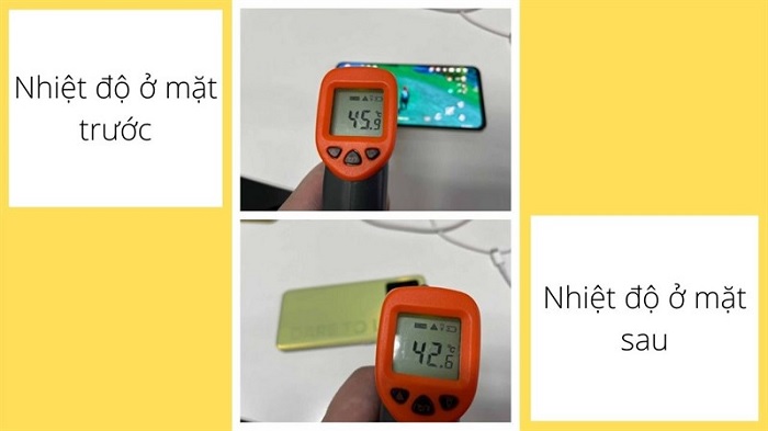 Nhiệt độ được đo trên cả 2 mặt của Realme Q3 Pro