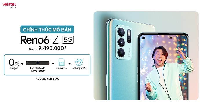 Viettel Store chính thức mở bán sản phẩm OPPO Reno6 Z 5G với nhiều ưu đãi hấp dẫn