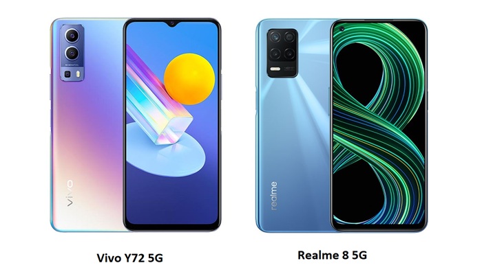 So sánh Realme 8 5G và Vivo Y72 5G 