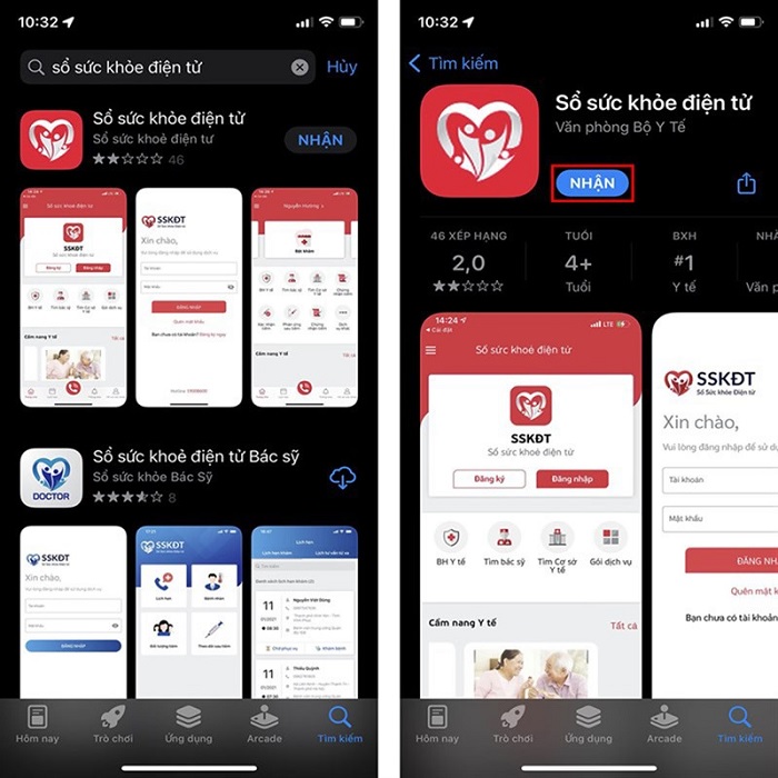 Tải ứng dụng sổ sức khỏe điện tử