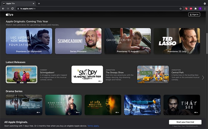 Apple TV + là nền tảng xem phim bản quyền trên các thiết bị của Apple, TV thông minh