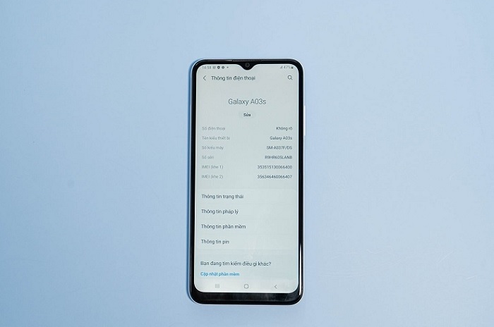 Galaxy A03s chạy hệ điều hành Android 11