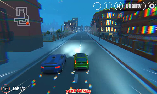 Game đua xe 2 người 3D Night City: 2 Player Racing