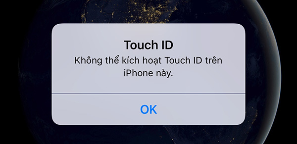 Lỗi không thể hoàn thành thiết lập Touch ID