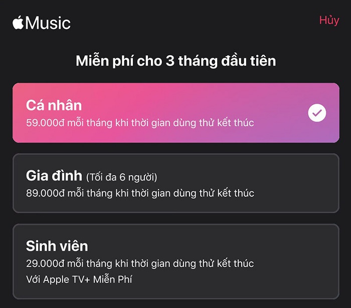 Apple Music miễn phí 3 tháng đầu sử dụng