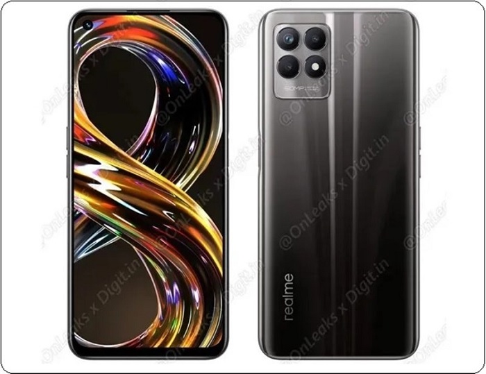 Mặt trước và mặt sau của Realme 8i