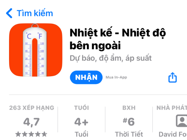 app đo nhiệt độ phòng iphone