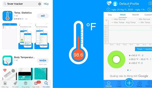 Ứng dụng Fever Tracker đo nhiệt độ cơ thể bằng điện thoại