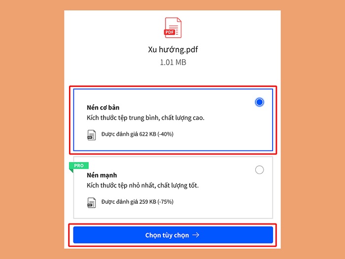 cách giảm dung lượng PDF Online