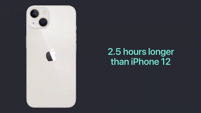 Thời lượng pin iPhone 13 cao hơn nữa đối với iPhone 12 khoảng chừng 2,5 tiếng